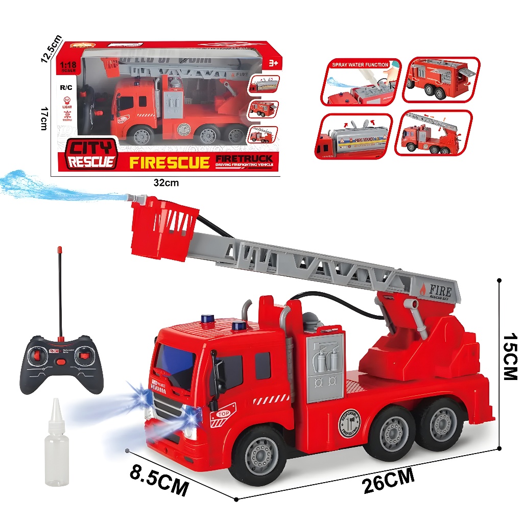 Mainan Anak Mobil RC Remote Control Pemadam Kebakaran Truk Firefighter Truck 4 OR 5 Fungsi Dengan Lampu