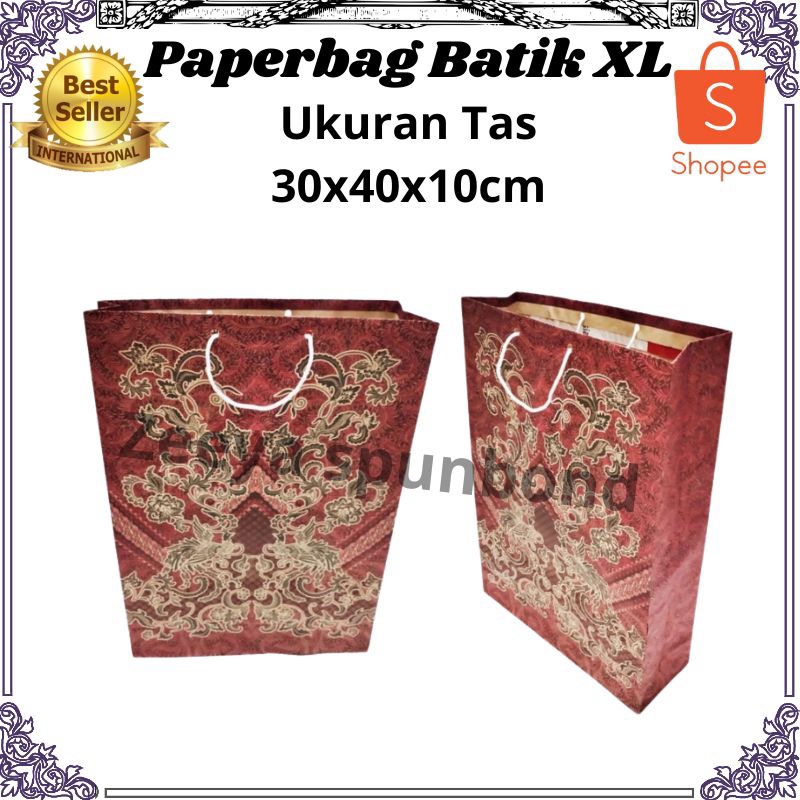 

Paperbag Batik XL/Tas motif Batik/Uk 30X40X10cm isi 12pcs