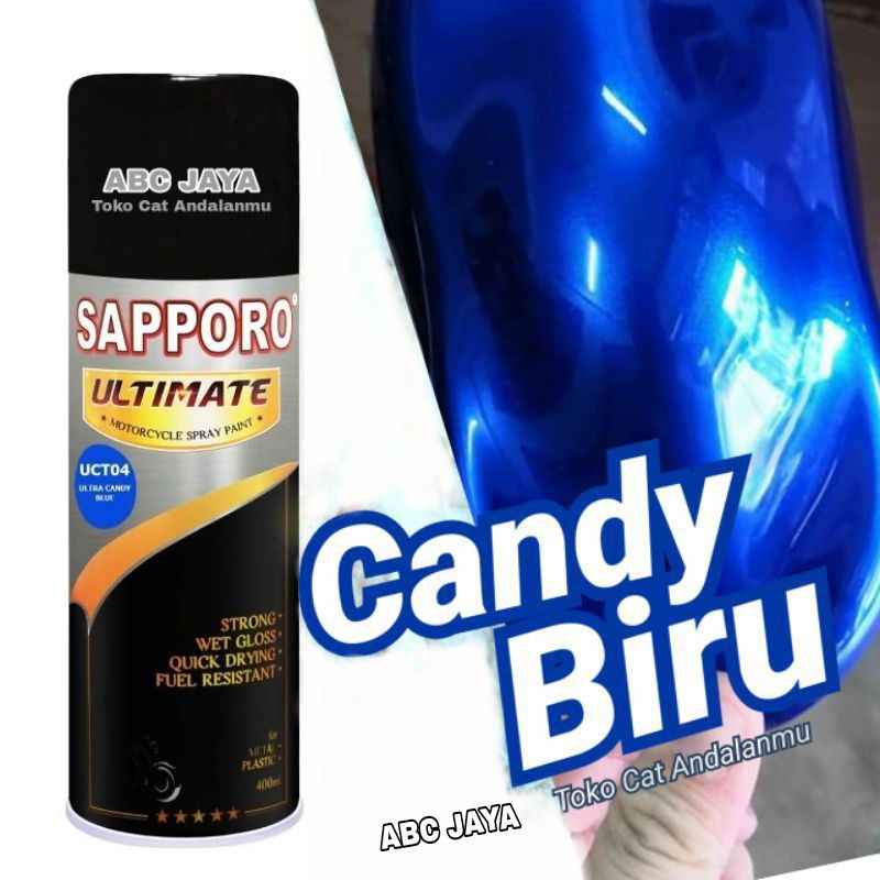 Cat Pilok Sapporo Ultimate UCT04 Candy Tone Blue 400ml Candytone Biru Transparan Cendi Kendi Candi S