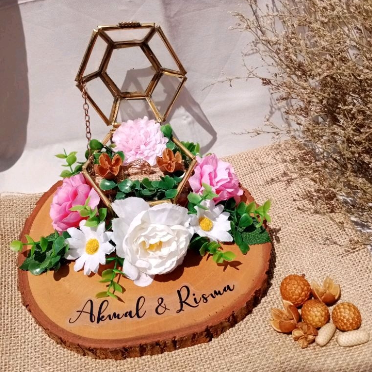 Kotak Cincin Simple Elegan / Kotak Cincin Pernikahan / Ringbox Wedding / Mahar / Rustic / Ringbox Tu