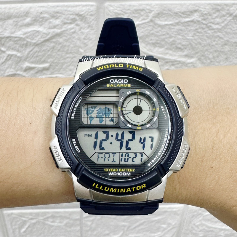 Jam Tangan Pria Casio Original - AE-1000W - Warna Tali Biru Tua