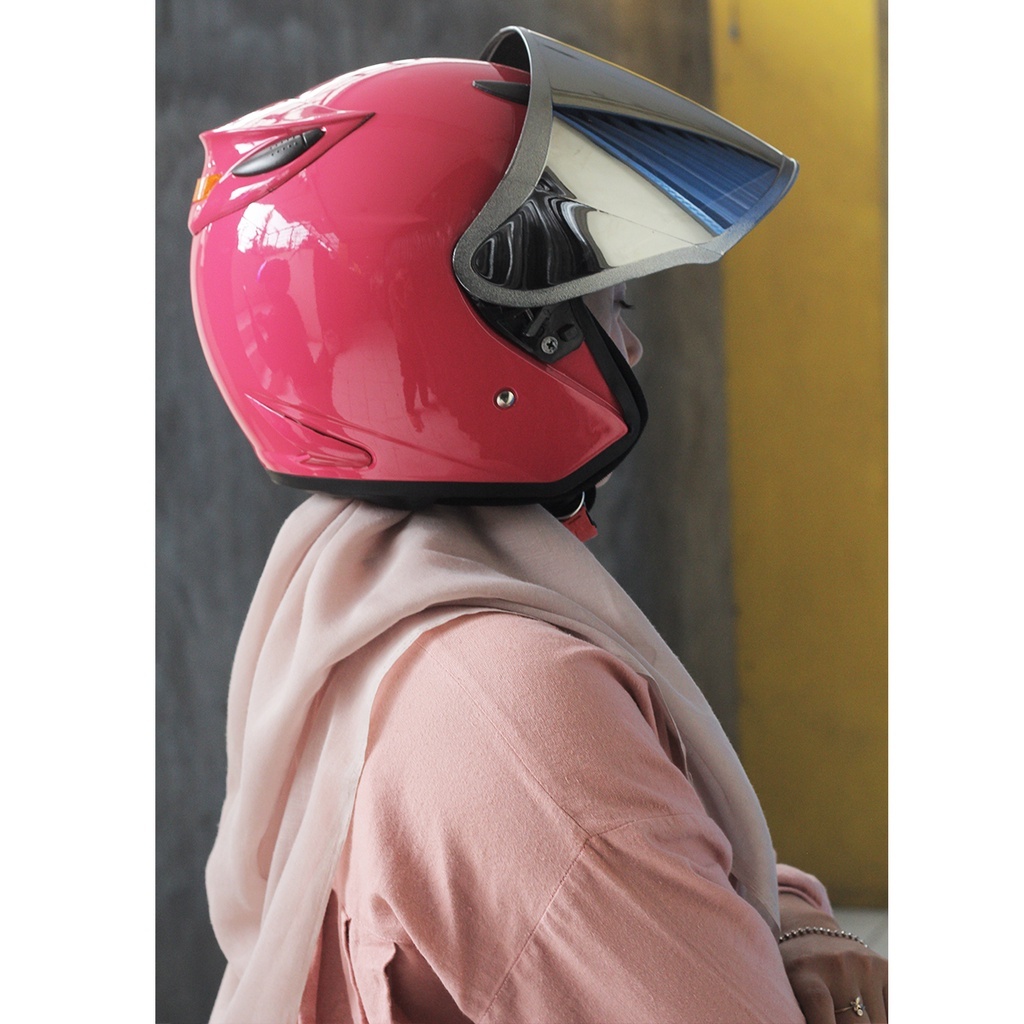 Helm Half Face INK CENTRO KW Kaca Venom Flat BLUESILVERHLEM KEKINAN
