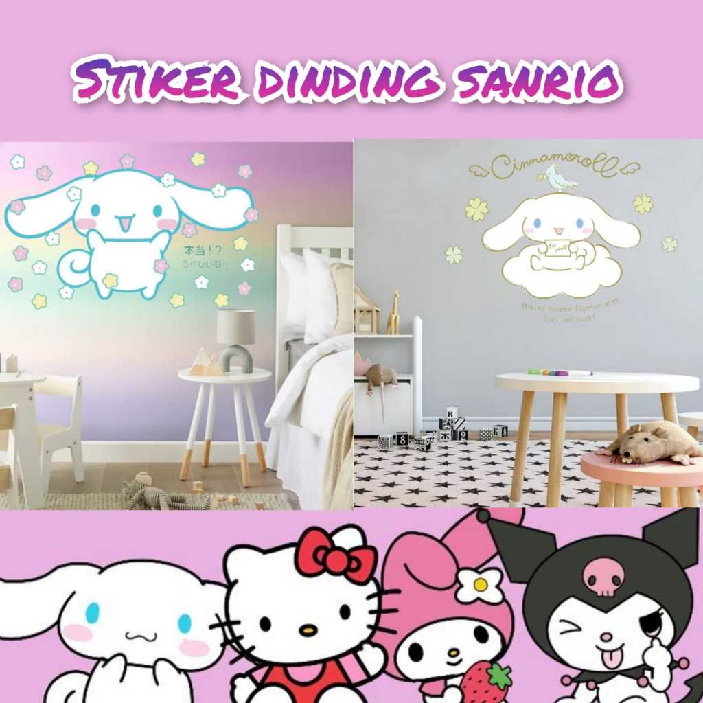 HS STIKER DINDING SANRIO WALLSTIKER DINDING STIKER CINAMOROLL STIKER SANRIO STIKER DINDING CINAMOROL
