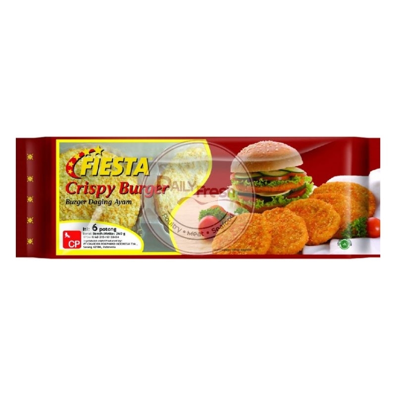 

FIESTA CRISPY CHICKEN BURGER AYAM 360GR 6PCS