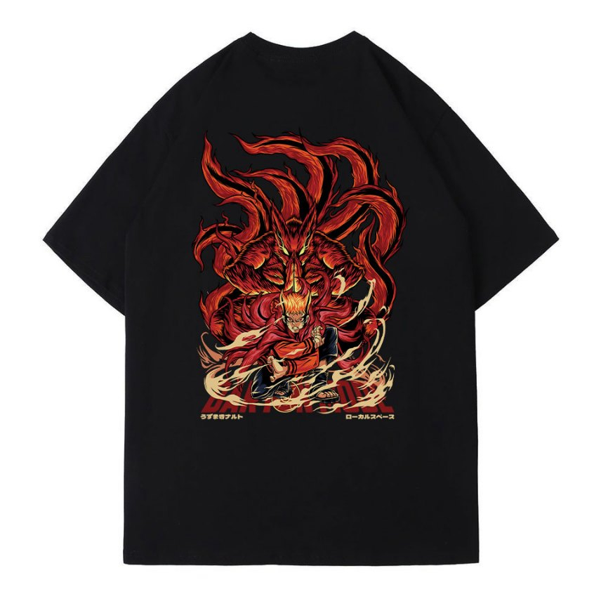 Lokalspace | Kaos Dewasa Pria Wanita Naruto Kurama Baryon Mode | Kaos Anime | Naruto | Hitam