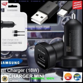 J382 SAMSUNG CAR FAST CHARGER MINI TIPE USB TYPE C SUPER SPEED CHARGING CABLE ADAPTOR MOBIL TRAVEL A