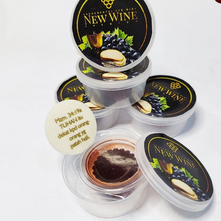 

Minuman Perjamuan Gereja Premium Cup Isi 5+Roti Ayat Kecil