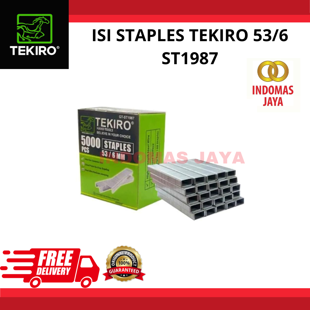 

Tekiro Isi Staples Tembak 6 MM - 5000 Pcs TEKIRO ISI STEPLES TEMBAK 6MM ISI 5000PCS - REFILL ISI STAPLER 6 MM - ISI STAPLE GUN ORIGINAL ST1987