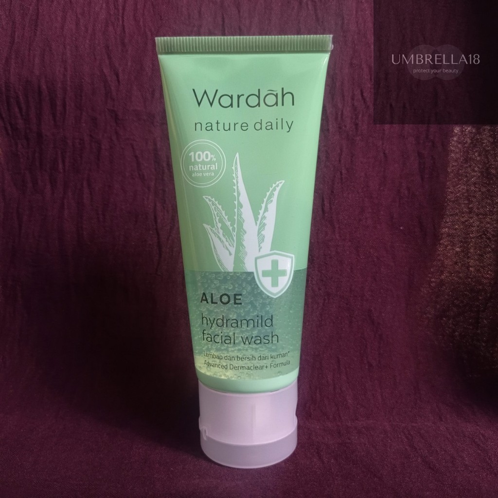WARDAH Nature Daily Aloe Hydramild Facial Wash 60ml/For Normal To Dry Skin/Facial Wash Wardah/Pember