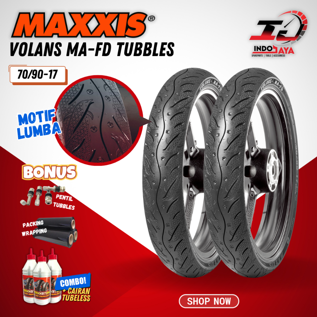 [BAYAR DI TEMPAT] BAN LUAR MAXXIS TUBELESS VOLANS RING 17 (70/90-17) -17 / BAN MOTOR BEBEK JUPITER /