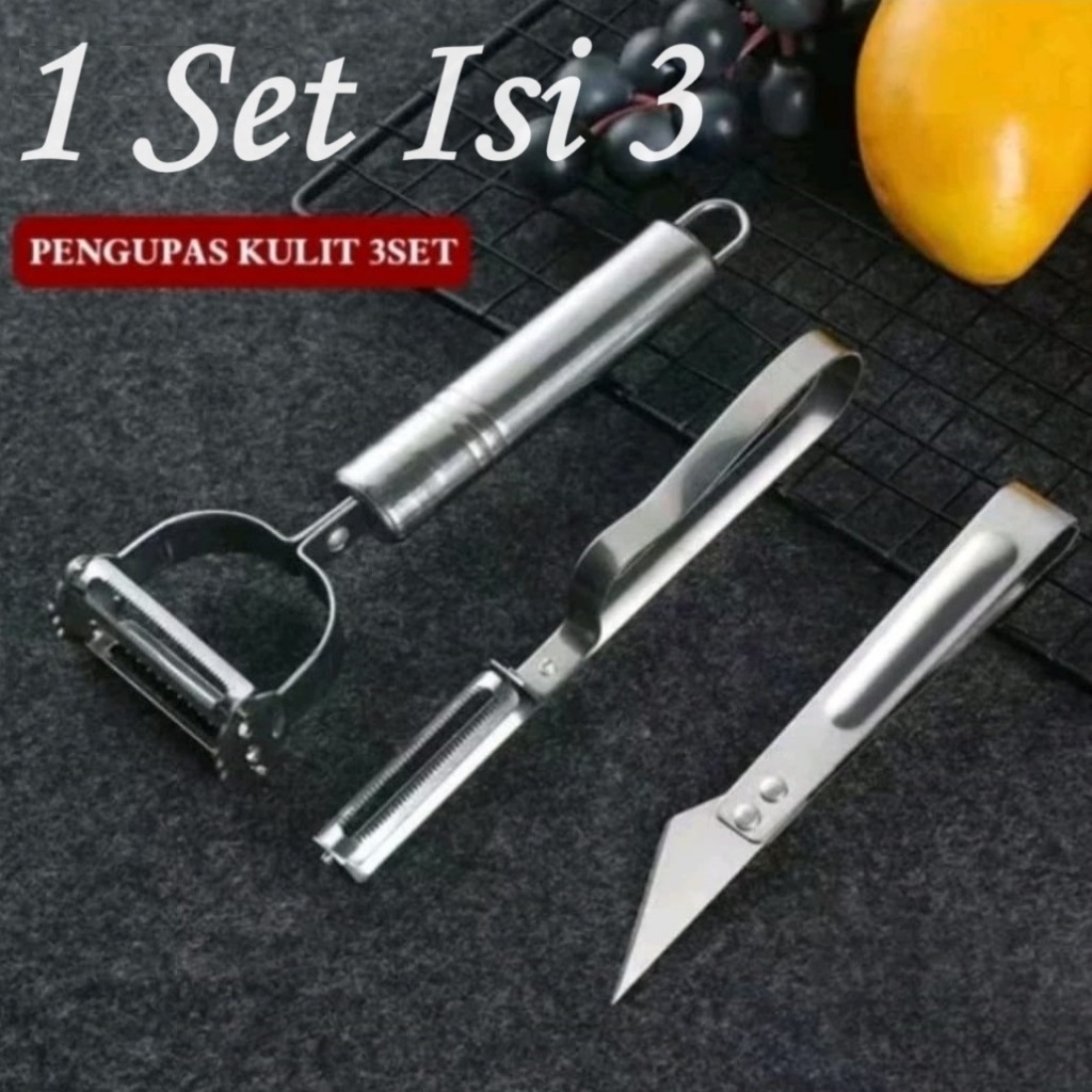 Parutan Peeler Pisau Kupas Buah Sayur Kulit Kentang Stainless Steel
