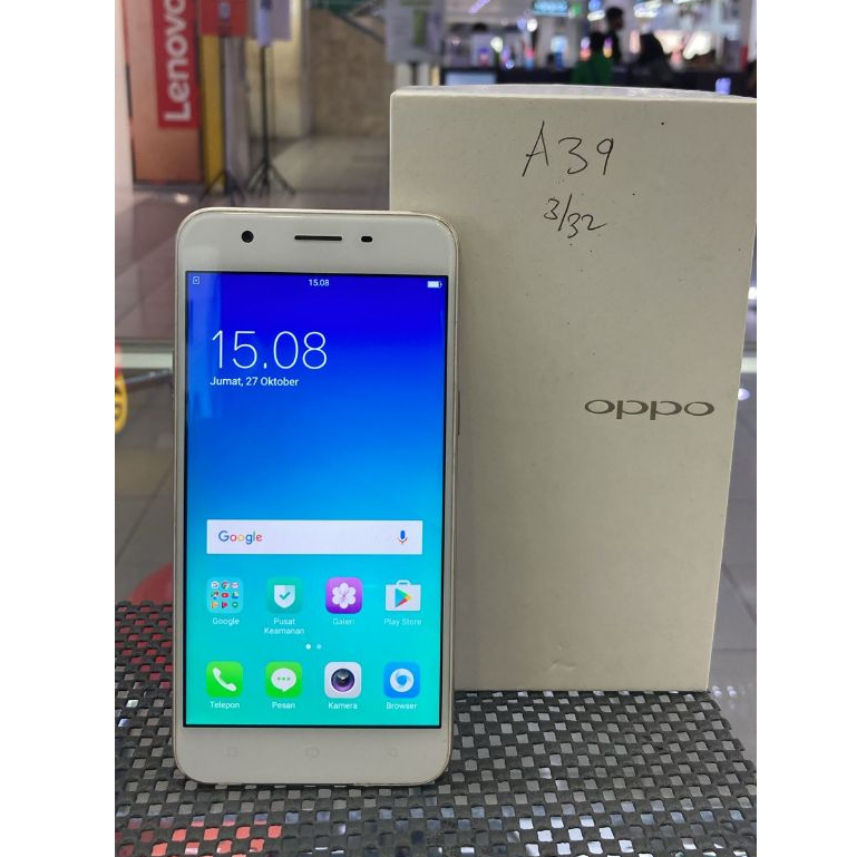 OPPO A39 3/32 3 32GB RAM 3GB INTERNAL 32GB SECOND SEKEN MULUS FULL SET