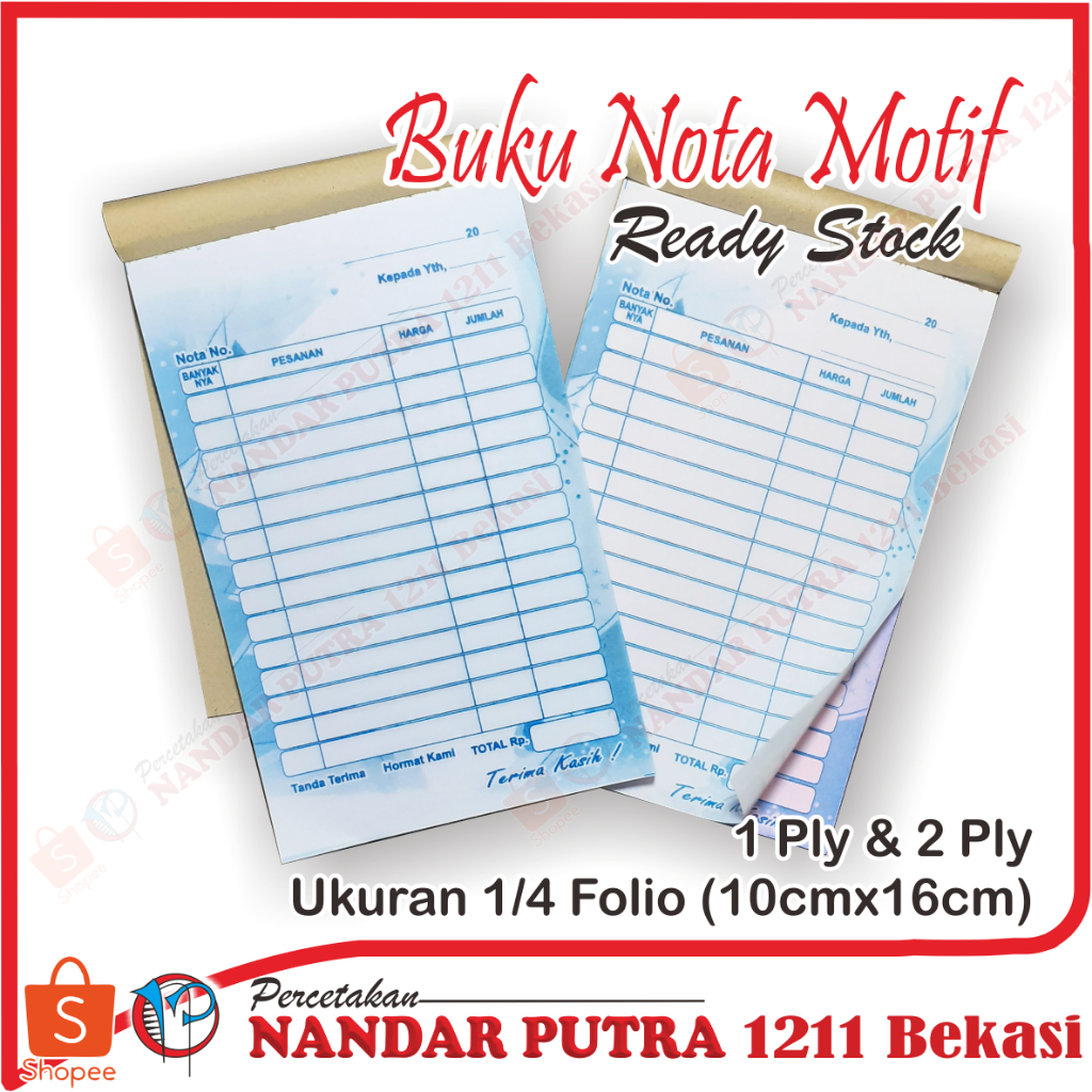 

Nota Kontan Motif Ready Stock/Nota Kontan 1ply/Nota Kontan 2ply