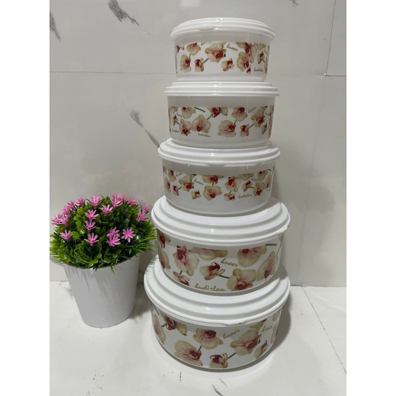 NEW PRODUCT RANTANG ELEA 5 SUSUN MOTIF BUNGA /LUNCH BOX /TEMPAT MAKAN 5 SUSUN