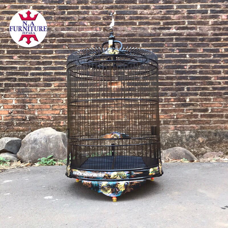kandang burung murai batu kayu jati no2 ,sangkar murai batu stiker decal timbul ,sangkar decal holog