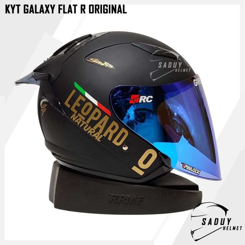 KYT GALAXY FLAT R  BLACK DOF HELM KYT PAKET GANTENG LEOPARD