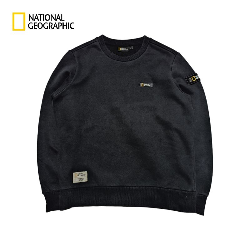 CREWNECK NATGEO PATCH ORIGINAL SECOND / CREWNECK NATGEO HITAM / NATGEO PATCH ORIGINAL / THRIFT NATGE