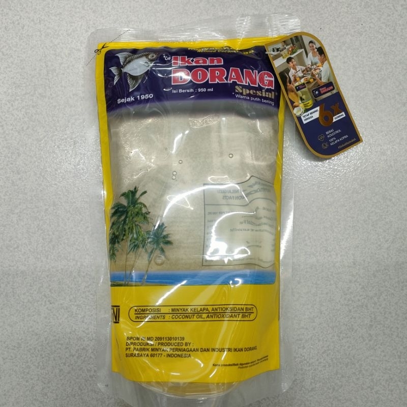 

Minyak Kelapa Cap Ikan Dorang 950 ML