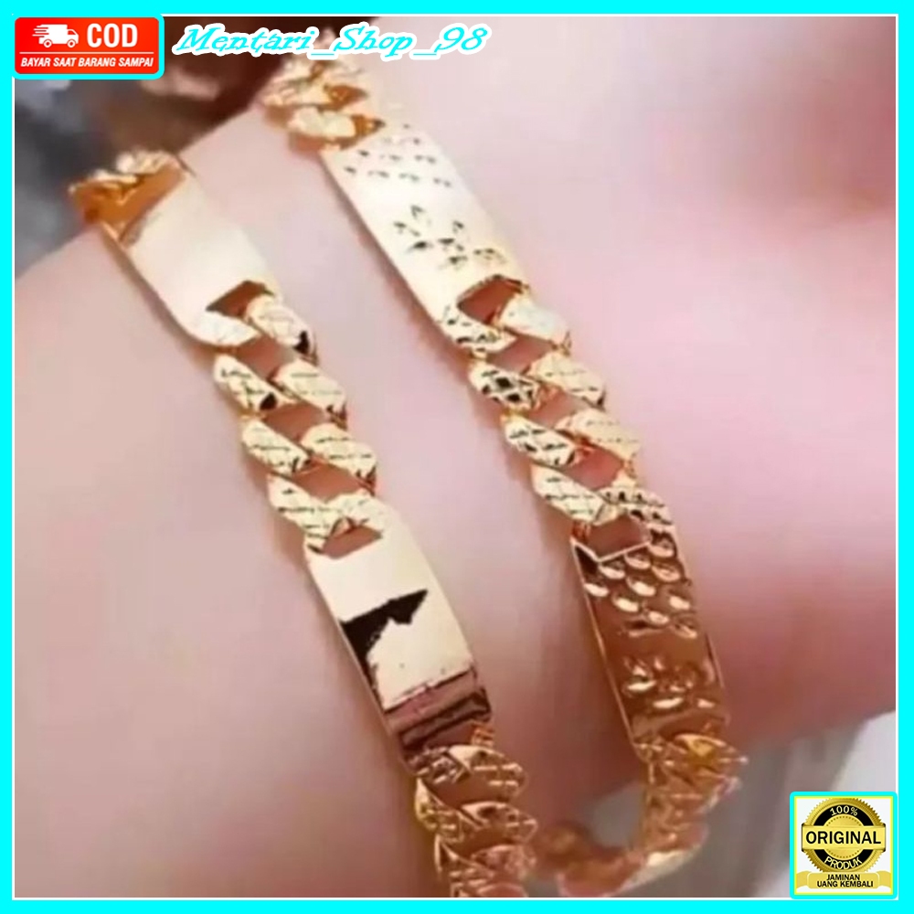 gelang emas asli berat 4grm kadar 700 dapat surat dari toko perhiasan model rantai plat
