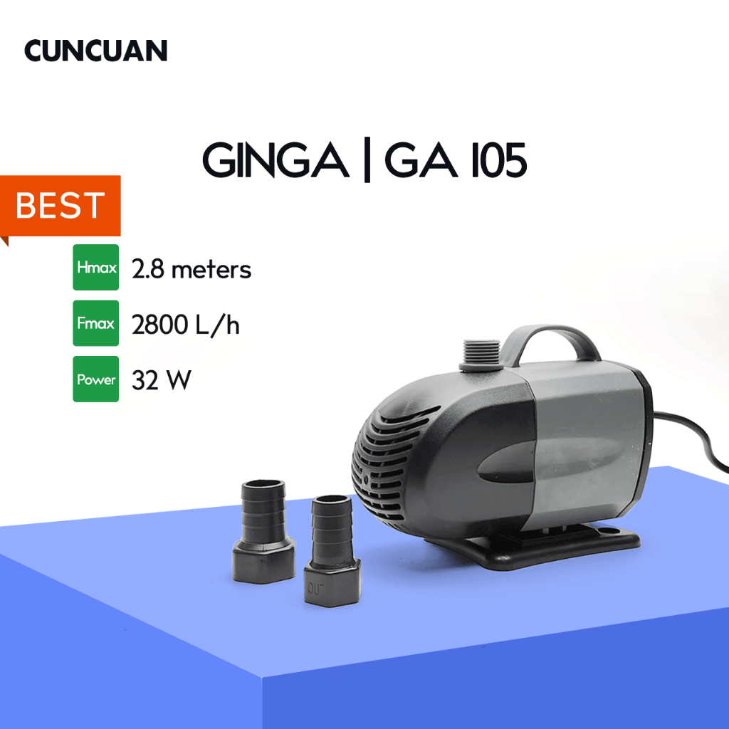 GINGA GA 105 Pompa Aquarium Kolam Koi 2800 L/H Low Watt