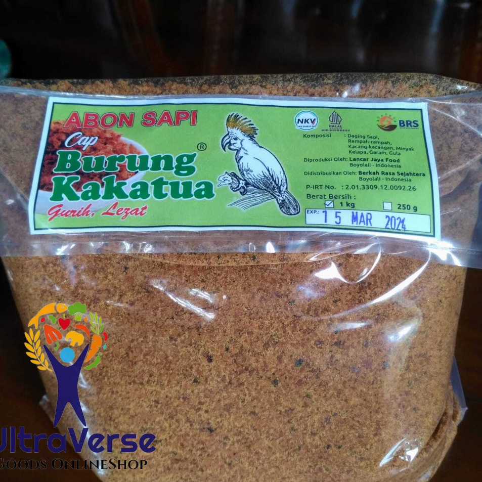 

Jual Abon Sapi Cap Kakatua Boyolali 1kg Cap Burung Kakatua Label Hijau Granul Halus Halal Murah Stok Banyak