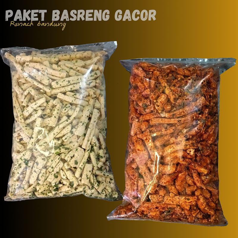 

paket hemat basreng gacor pedas mix ori daun jeruk 1kg