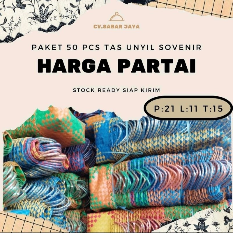 OBRAL MURAH 50 pcs tas anyaman plastik unyiL KECIL MUAT SEMBAKO 2 KG