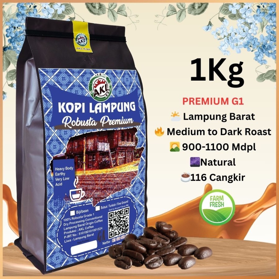 

Kopi Robusta Lampung Premium - AKL KOPI - 1Kg