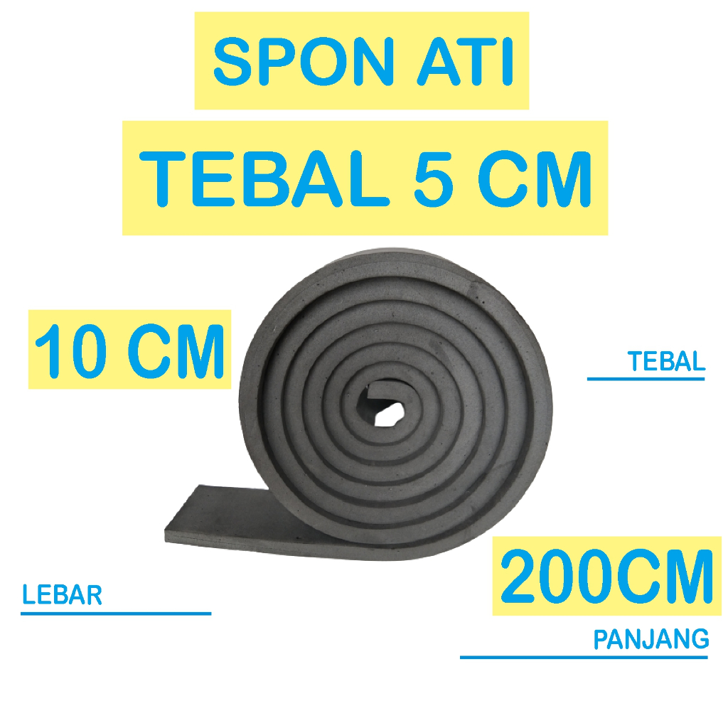 Spon Ati / Busa Ati / Spon Eva Tebal 5 Cm Warna Hitam Ukuran 200 Cm X 10 Cm