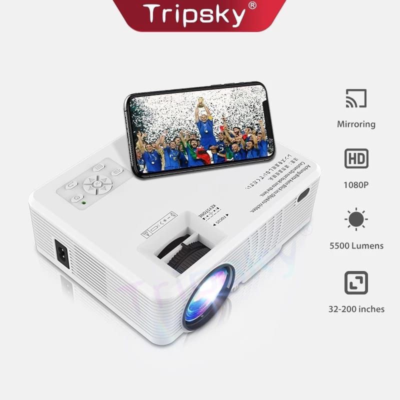 Proyektor T3 Airplay Same Screen 5500 Lumens 1080P Mini Home Projector