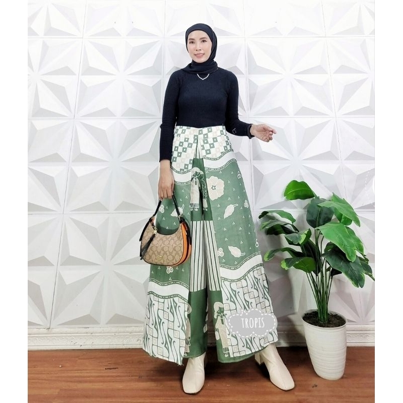Celana kulot LAYER KOTAK JUMPUT celana batik tumpuk kerja kantoran bawahan kebaya celana kondangan c