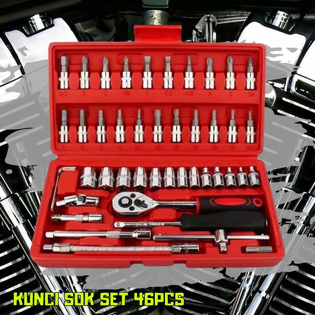 KUNCI SOK SET 46PCS/ besttools shock sock socker wrench set 46 pcs bok