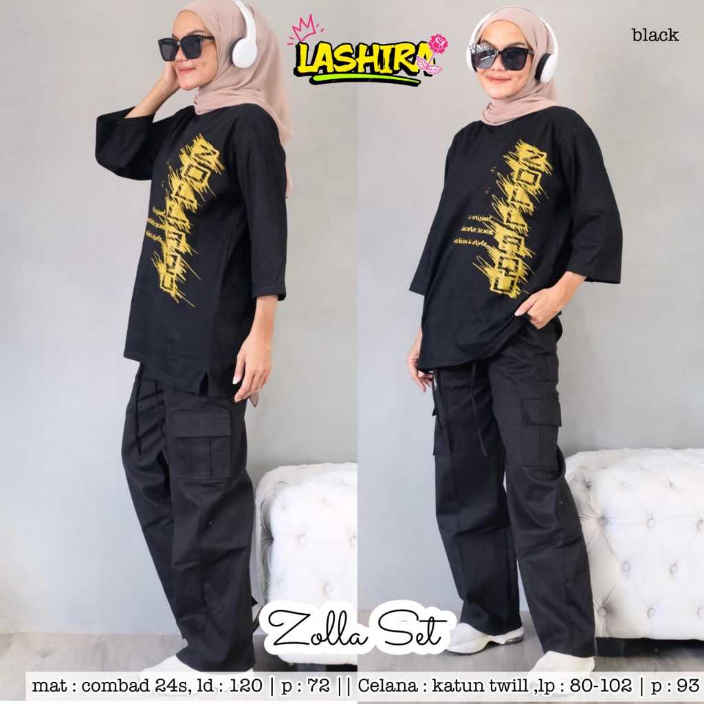zola set jumbo ld 120 oneset 2in1 setelan stelan 1set setcel baju pakaian atasan kaos blouse bluse c