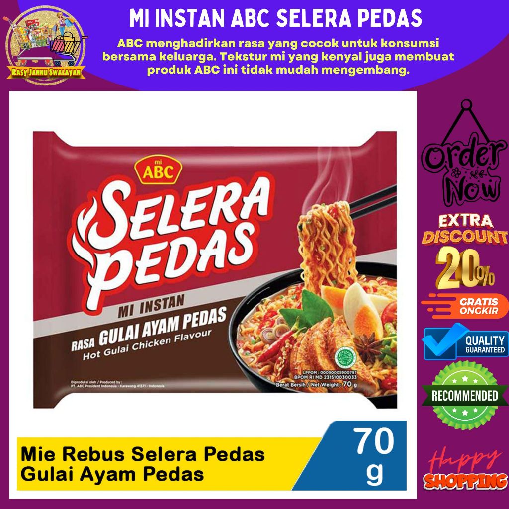 

Mi ABC Mi Instan Selera Pedas Sop Gulai Ayam Pedas 70g