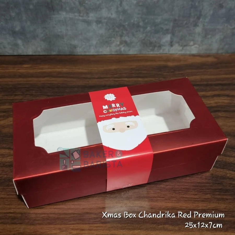 

xmas cake box chandrika Red window natal christmas dus kue kotak lapis / Xmas Box Brownis persegi panjang