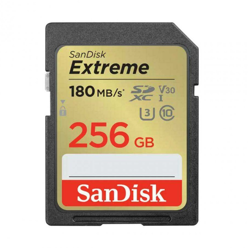 Sandisk SD CARD EXTREME 256GB 180mb/s - sdcard extreme 256 GB 180 MBPS