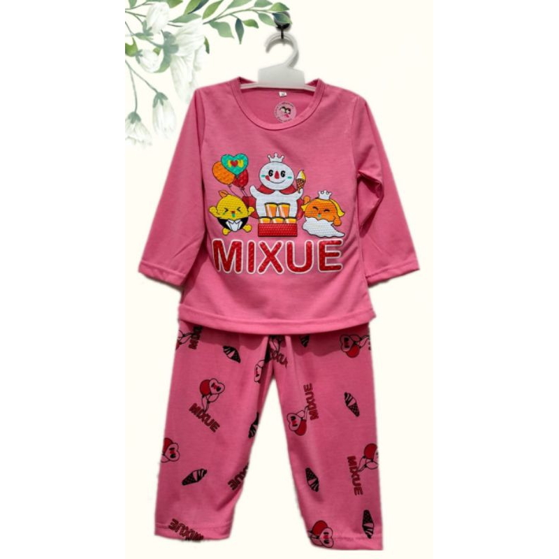 SETELAN BAJU ANAK PEREMPUAN MIXUE LENGAN PANJANG/SET ANAK MIXUE PP/ONE SET ANAK MIXUE LENGAN LANJANG