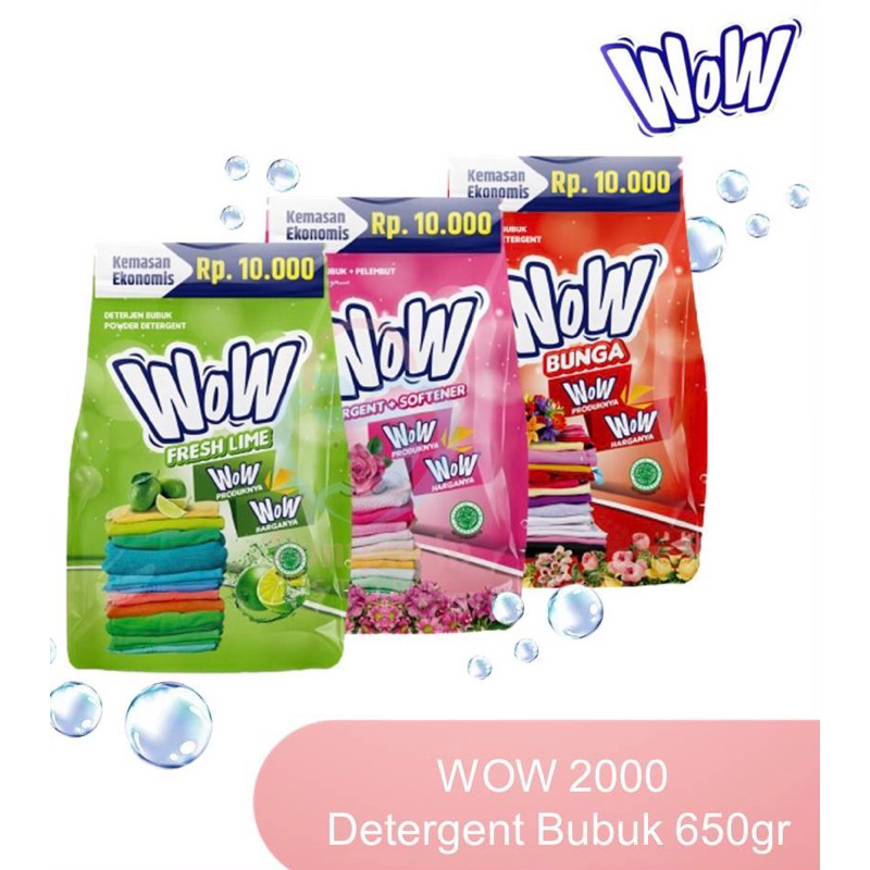 (COD) Wow Deterjen Bubuk 500gr/Sabun Cuci Baju