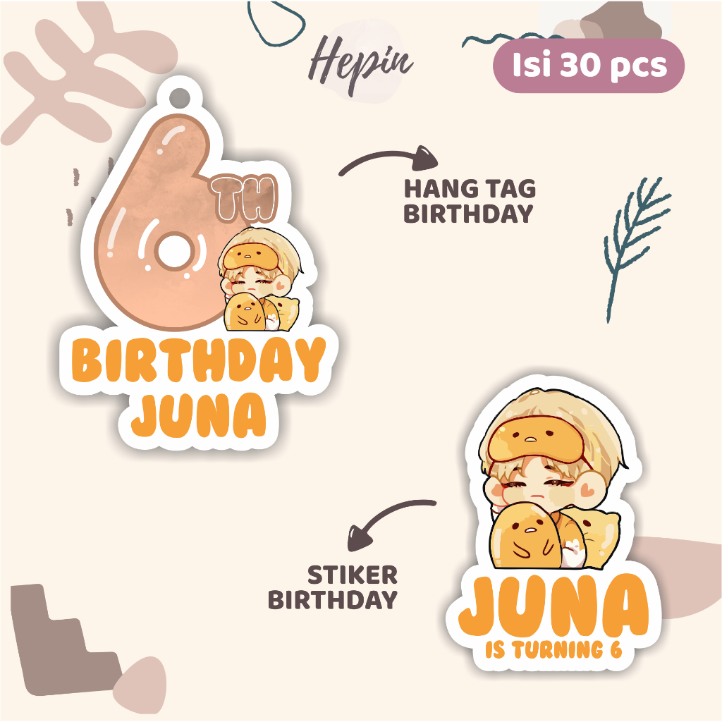 

(30pcs) Hang tag & stiker ulang tahun Tema K-POP /label tag ulang tahun murah/hang tag ulang tahun/tag souvenir ulang tahun/stiker nama ualang tahun/diecut stiker&t ag