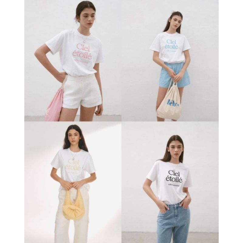 KAOS WANITA NOIRNINE CIEL ETOILE EMBROIDERY TSHIRT