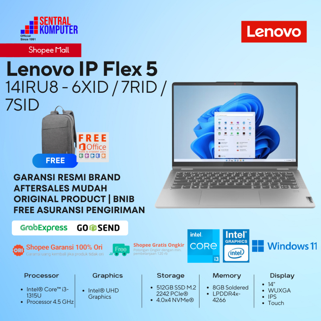 Lenovo IdeaPad Flex 5 14IRU8 i3-1315U 8GB 512GB 14" IPS TOUCH W11