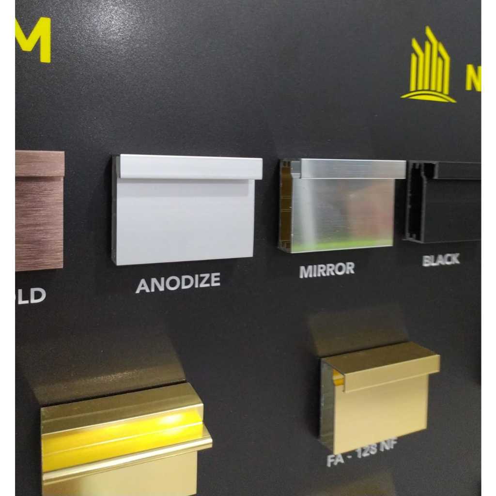 NEW FIT LIST NEW FIT ALUMINIUM PROFILE FA128 ANODISE FA 128 ANODIZE FRAME KACA EDGING ALUMINIUM