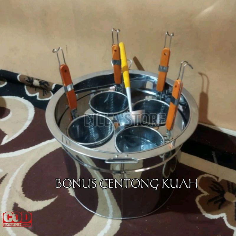PANCI MIE AYAM STAINLESS / DANDANG MIE KOCOK / BULENG 4 LUBANG / DANDANG MIE AYAM BULAT