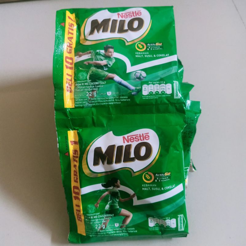 

Susu Milo coklat 1 renceng (10 sachet × 22g)