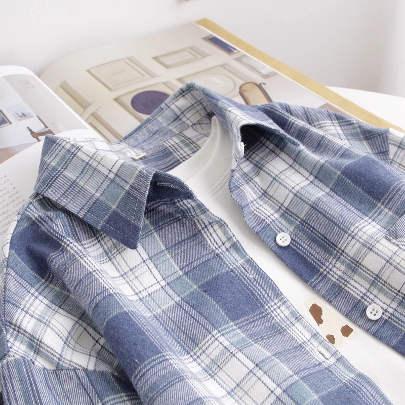 Shirt 2865 - Kemeja Oversized Wanita - kotak-kotak Shirt