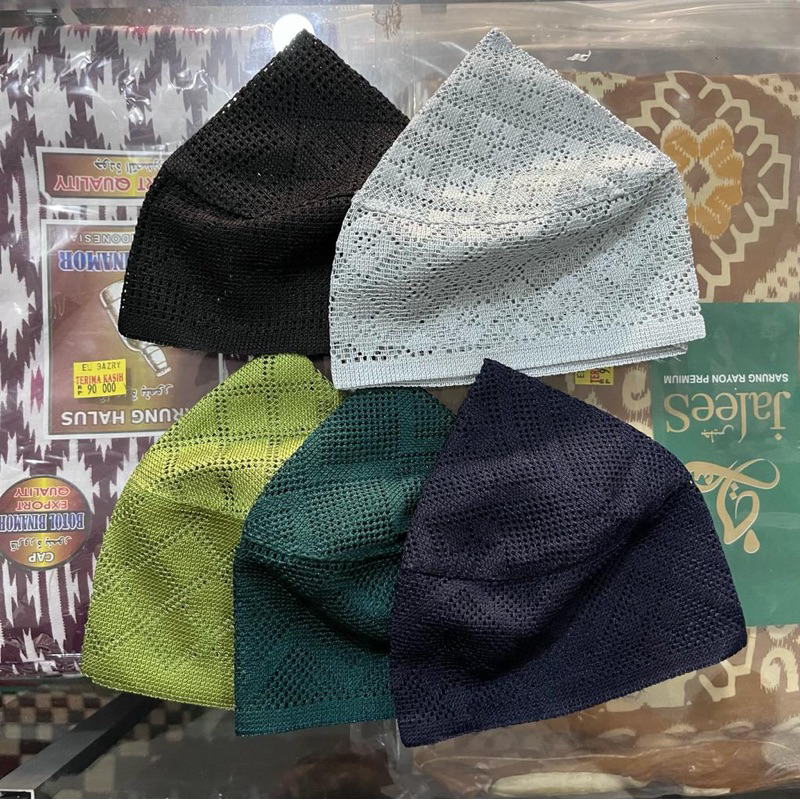 Peci JARING LULU WARNA | Songkok jaring madinah warna | Kopiah santri