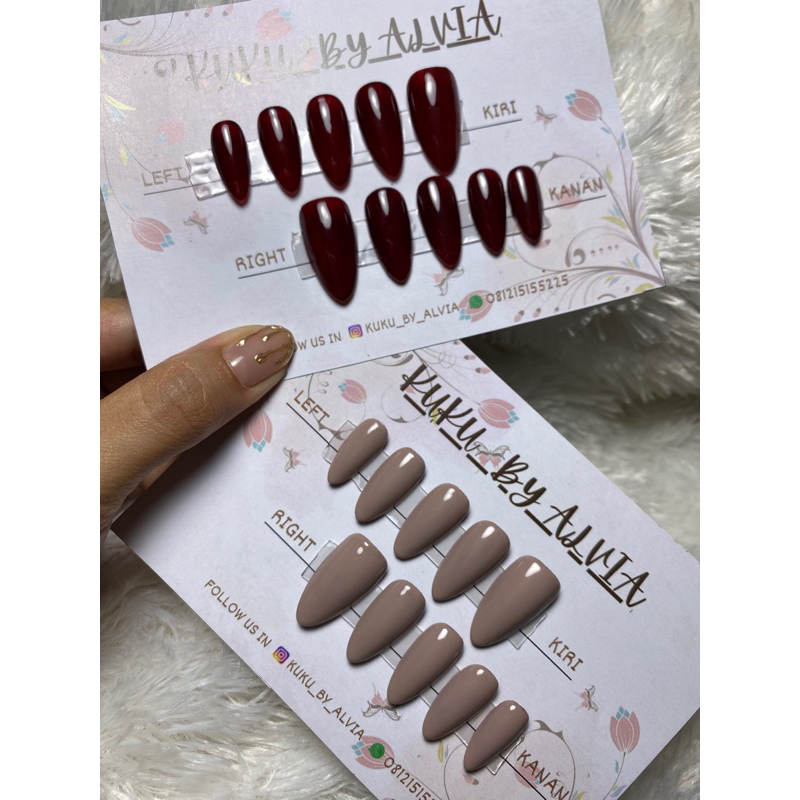 POLOS kuku palsu/ press on nails/ wedding nails/ kuku palsu pengantin/ custom kuku palsu/ custom pre