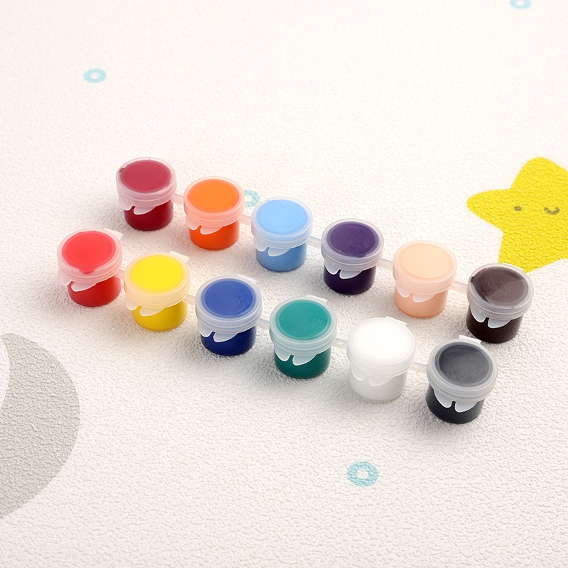 

RSK Acrylic Colour Set 12 Warna Cat Acrylic + 2 Kuas Cat Acrilic 1 set +Kuas Set Cat Acrylic Set Cat