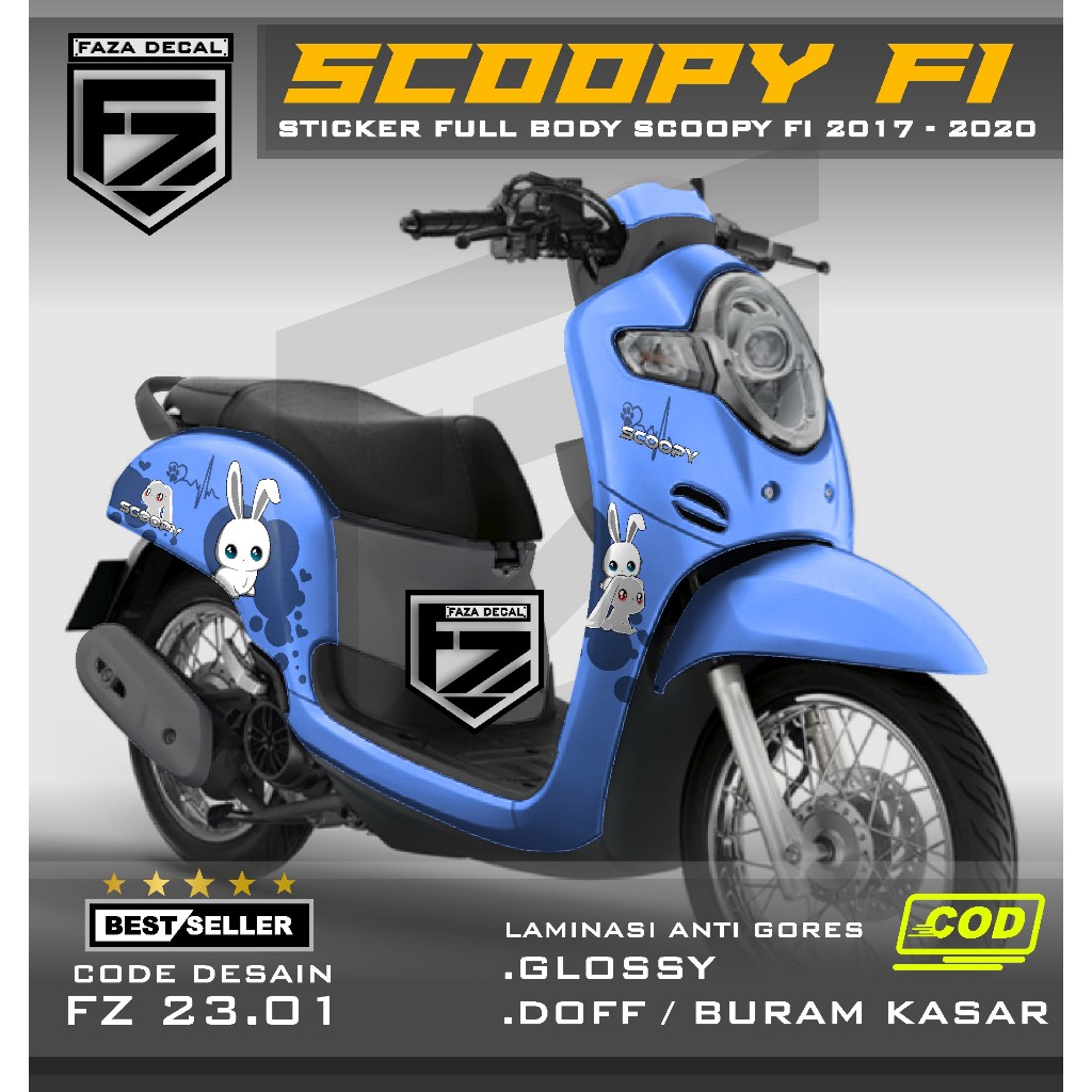 (COD)Decal stiker scoopy fi 2017 2018 2019 2020 - Sticker scoopy full body polos FZ 23.01
