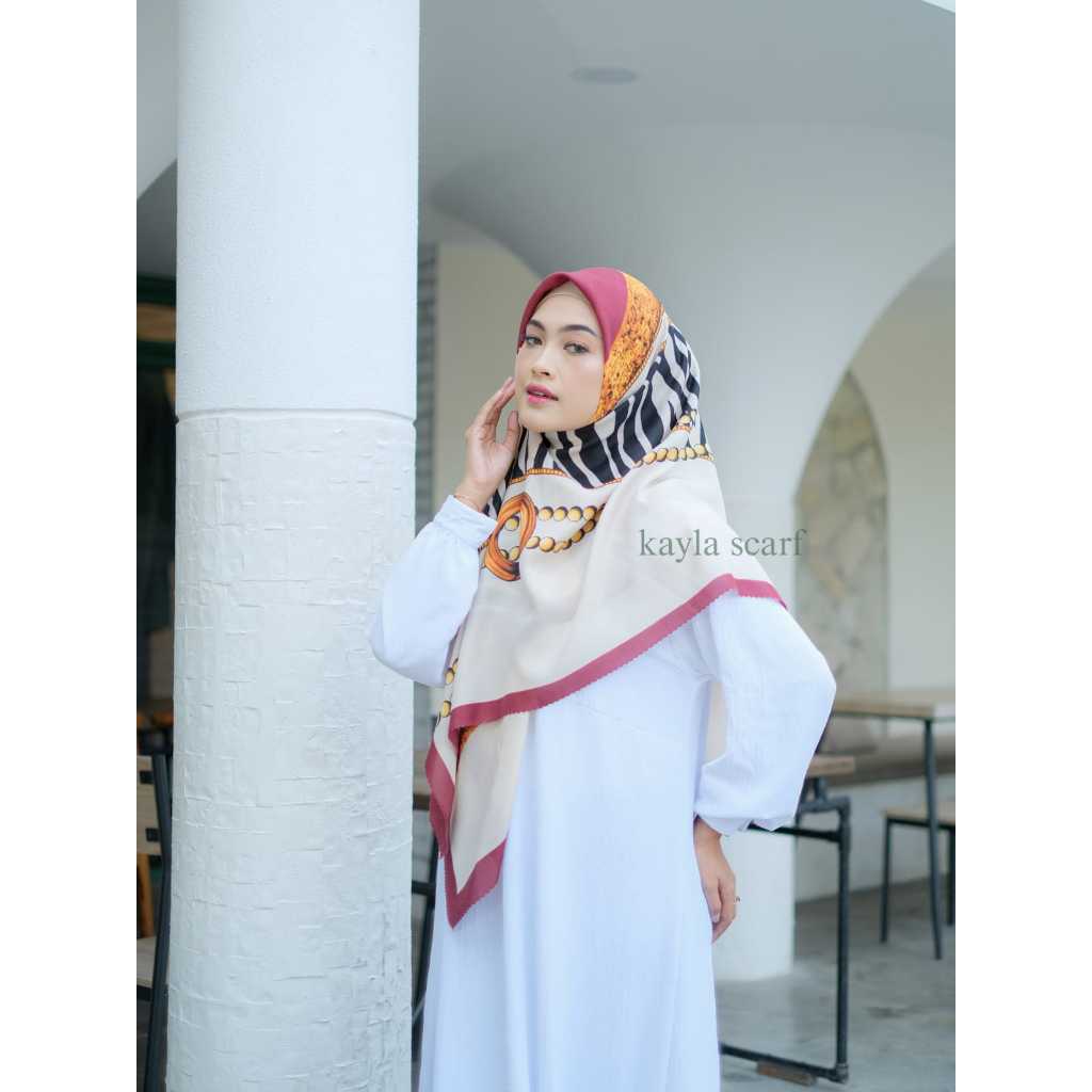 Hijab Voal Motif Premium Syari 130 x 130 / Hijab Segi Empat Voal Motif Syari 130 x 130 / Jilbab Voal Motif Syari  SLR